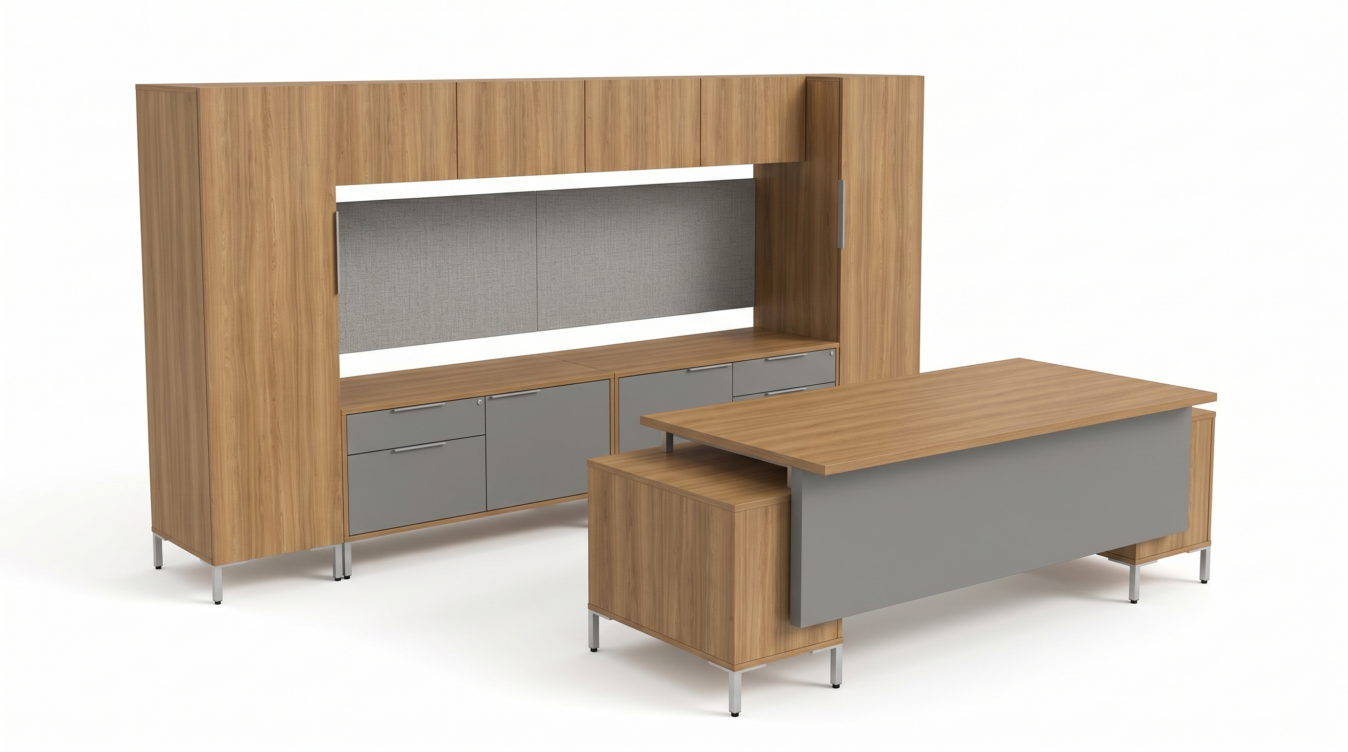 Workstation with storage wall